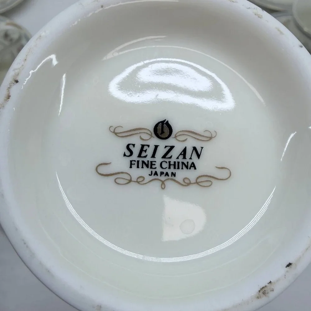 Seizan Fine China Japan Floral Tea Set Coffee Pot Sugar Bowl 6 Cups Saucers 16pc
